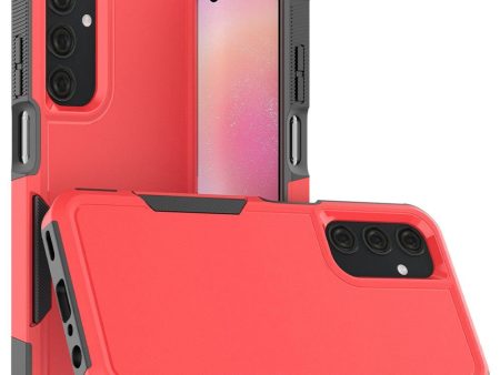 Samsung Galaxy A25 (5G) Hybrid Håndværker Plastik Cover - Rød For Sale