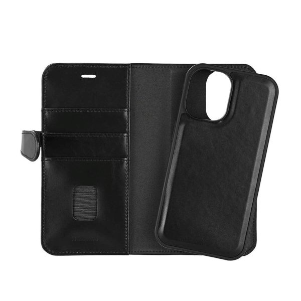 iPhone 16 GEAR Buffalo 2-in-1 Wallet Ægte Læder Magnet Cover m. Pung - MagSafe Kompatibel - Sort Sale