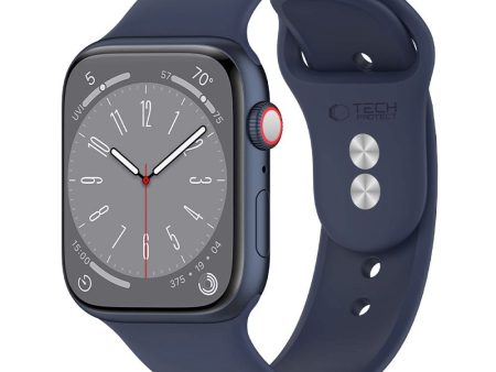 Apple Watch (42 44 SE 45 46 49mm) Tech-Protect Silikone Urrem - Midnight Blue Online Sale