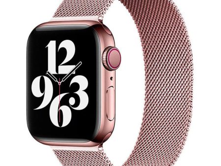 Apple Watch (42 44 SE 45 46 49mm) Lippa Magnetisk Rustfri Stål Rem - Rose Gold Discount