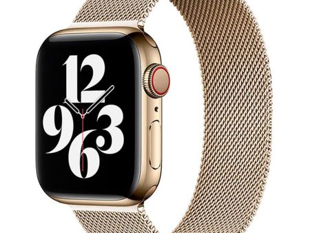 Apple Watch (42 44 SE 45 46 49mm) Lippa Magnetisk Rustfri Stål Rem - Guld Online Hot Sale