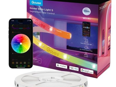 Govee RGBIC  Wi-Fi + Bluetooth LED Strip Lights - 10m - Hvid For Cheap