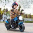 Kids Electric Motorcycle with Training Wheels and LED Headlights-Blue For Cheap