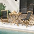 2 Piece Indonesia Teak Patio Folding Chairs with Woven Rope Seat and Back for Porch Backyard Poolside For Discount