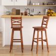 Swivel 30-Inch Bar Height Stool Set of 2 with Footrest-Walnut Hot on Sale