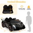 12V Licensed Lamborghini 4WD Kids Ride-on Sports Car with 2.4G Remote-Black on Sale