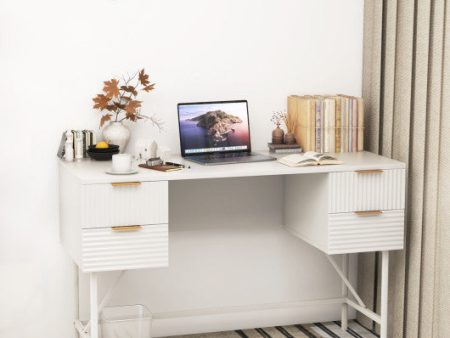 48 Inch Home Office Computer Desk with 4 Drawers-White Online now