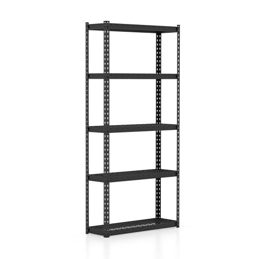 5-Tier Metal Shelving Unit with Anti-slip Foot Pad Height Adjustable Shelves for Garage-S Supply