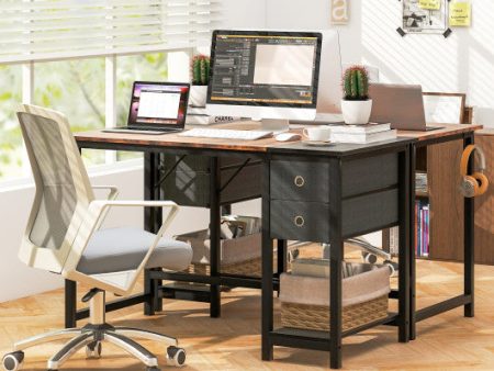 48 55-Inch Home Office Desk with 2 Drawers Hanging Hook-S Sale