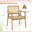 Indonesia Teak Wood Chair with Natural Rattan Seat and Curved Backrest for Backyard Porch Balcony Supply