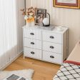 6 Fabric Drawers Storage Chest with Wooden Top-White For Cheap