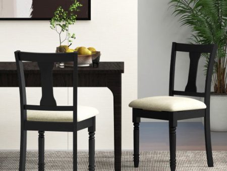 Kitchen Dining Chair with Linen Fabric and Storage Space-Black Sale