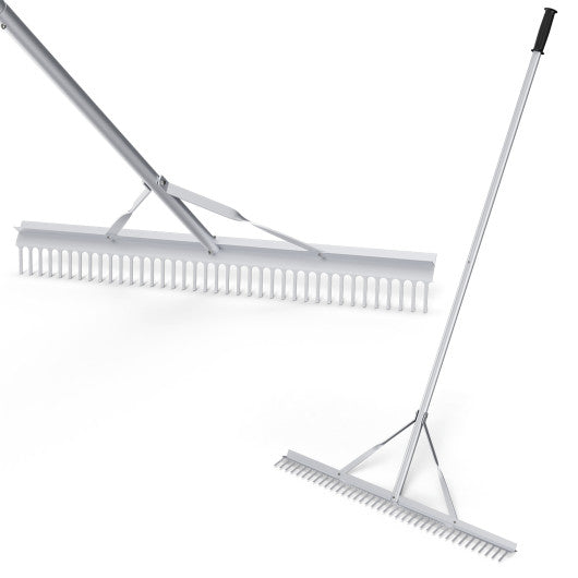 Aluminum Rake with 36  Wide Rake Head and 68  Long Handle Supply