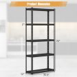 5-Tier Metal Shelving Unit with Anti-slip Foot Pad Height Adjustable Shelves for Garage-S Supply