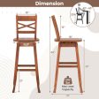 Swivel 30-Inch Bar Height Stool Set of 2 with Footrest-Walnut Hot on Sale