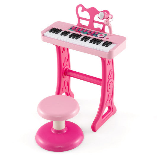 Kids Piano Keyboard 37-Key Kids Toy Keyboard Piano with Microphone for 3+ Kids-Pink Online now