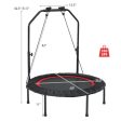 40 Inch Foldable Fitness Rebounder with Resistance Bands Adjustable Home-Red Discount