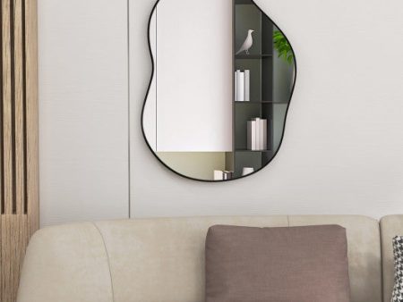 22  x 30.5  Irregular Wall Mounted Mirror with Premium Back Board-Black For Discount