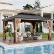 12  x 16  Double-Roof Hardtop Gazebo with Galvanized Steel Roof-Coffee on Sale