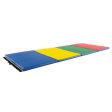 4-Panel PU Leather Folding Exercise Mat with Carrying Handles-Multicolor For Sale