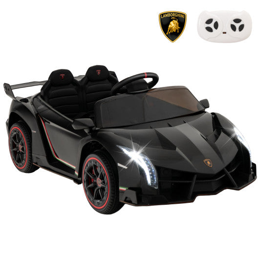 12V Licensed Lamborghini 4WD Kids Ride-on Sports Car with 2.4G Remote-Black on Sale