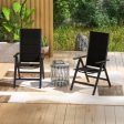 Outdoor Dining Chair with Soft Padded Seat and 7-Position Adjustable Backrest-Black Hot on Sale