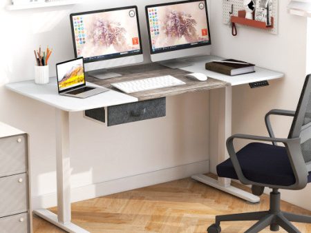 Height Adjustable Electric Standing Desk with USB Charging Port-Gray Online