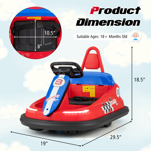 6V kids Ride-on Bumper Car with 360° Spinning and Dual Motors-Red Cheap