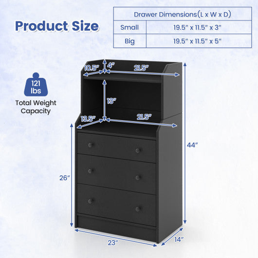 Modern Storage Dresser with Anti-toppling Device-Black Online Sale