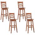 Swivel 30-Inch Bar Height Stool Set of 2 with Footrest-Walnut Hot on Sale