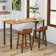 Wood Bar Stools Set of 2 with Solid Back and Seat For Cheap