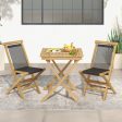 2 Piece Indonesia Teak Patio Folding Chairs with Woven Rope Seat and Back for Porch Backyard Poolside For Discount