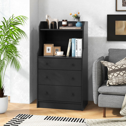 Modern Storage Dresser with Anti-toppling Device-Black Online Sale