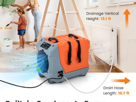 180 Pints Day Commercial Dehumidifier with Pump and Drain Hose-Orange Discount