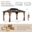 12  x 16  Double-Roof Hardtop Gazebo with Galvanized Steel Roof-Coffee on Sale