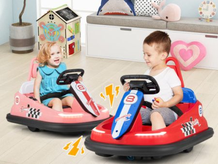 6V kids Ride-on Bumper Car with 360° Spinning and Dual Motors-Pink For Cheap