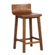 Wood Bar Stools Set of 2 with Solid Back and Seat For Cheap