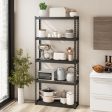 5-Tier Metal Shelving Unit with Anti-slip Foot Pad Height Adjustable Shelves for Garage-S Supply