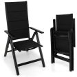 Outdoor Dining Chair with Soft Padded Seat and 7-Position Adjustable Backrest-Black Hot on Sale