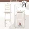 Swivel 30-Inch Bar Height Stool Set of 2 with Footrest-White Supply