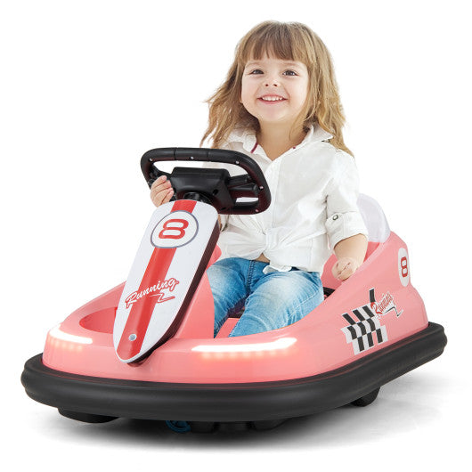 6V kids Ride-on Bumper Car with 360° Spinning and Dual Motors-Pink For Cheap