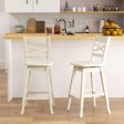 Swivel 24-Inch Counter Height Stool Set of 2 with Inclined Backrest-White Online now