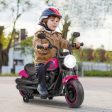 Kids Electric Motorcycle with Training Wheels and LED Headlights-Pink Supply