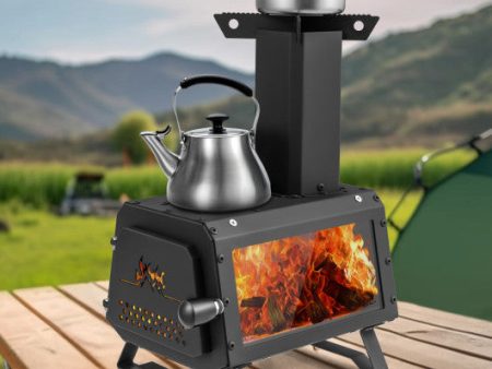 Portable Wood Camping Burning Stove Heater with 2 Cooking Positions Sale