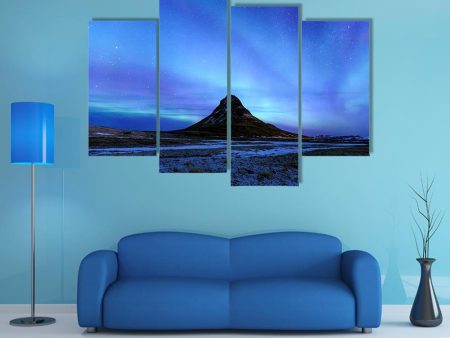 Mountain Kirkjufell & Aurora Canvas Wall Art on Sale