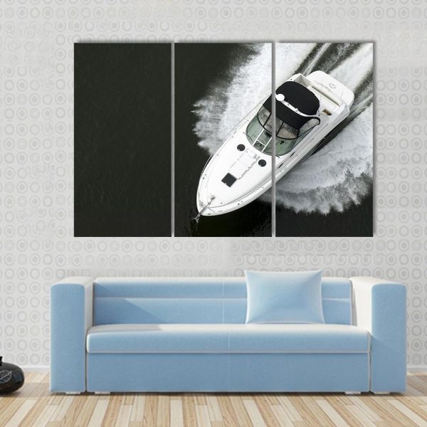 Aerial View Of Speedboat Canvas Wall Art Supply