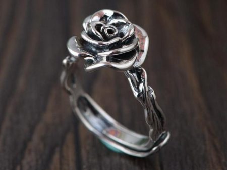 Sterling Silver Vintage Rose Rings For Cheap