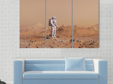 Astronaut Walking On Mars Canvas Wall Art For Discount