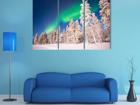 Aurora Borealis In Lapland Finland Canvas Wall Art Sale