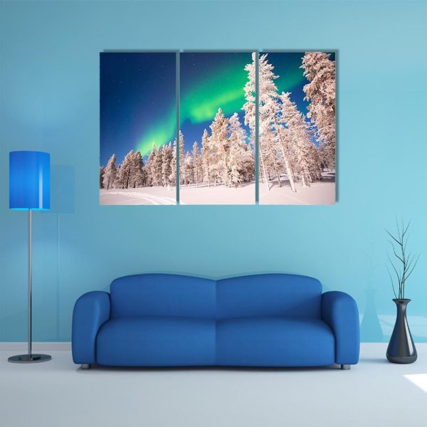 Aurora Borealis In Lapland Finland Canvas Wall Art Sale